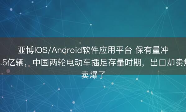 亚博IOS/Android软件应用平台 保有量冲突4.5亿辆，中国两轮电动车插足存量时期，出口却卖爆了